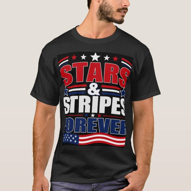 Stjärnor och ränder för alltid t shirt (Framsida)