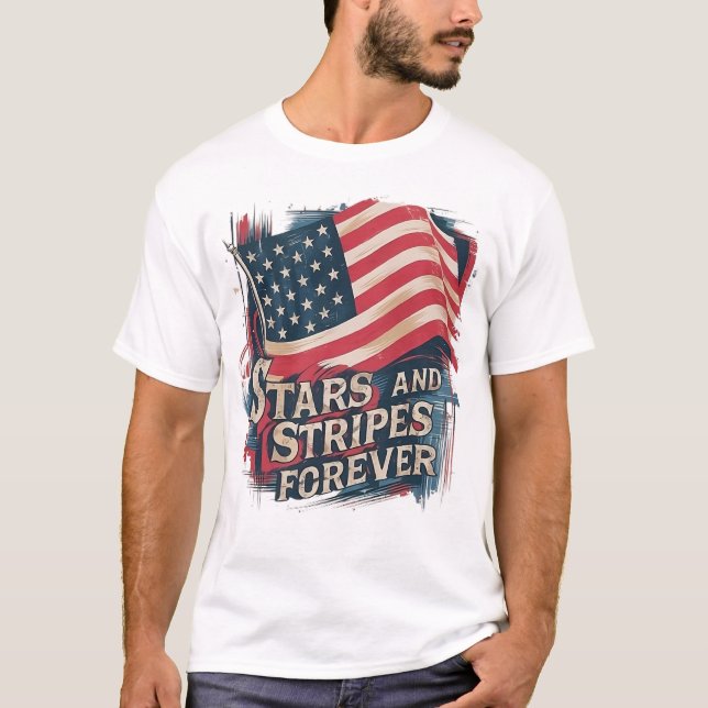 Stjärnor och ränder för alltid T-shirt (Framsida)