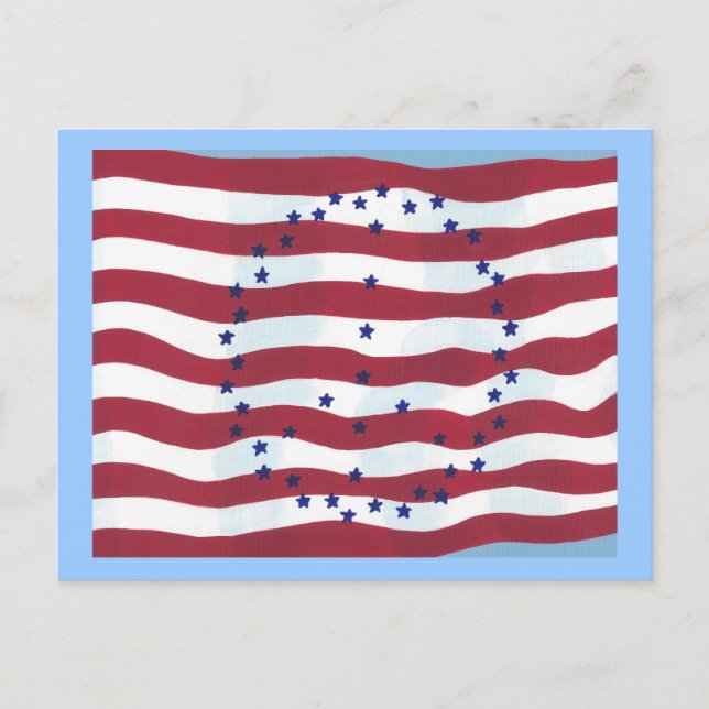 Stjärnor och ränder fredstecken flagg postkort vykort (Framsida)