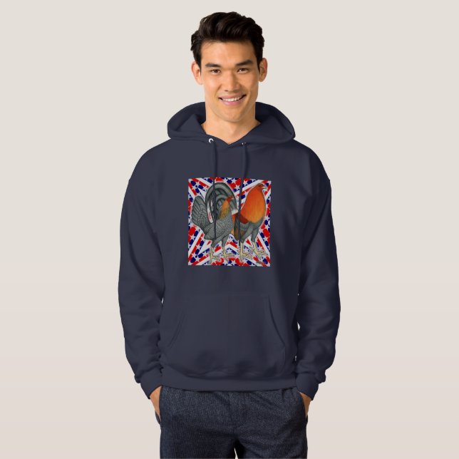 Stjärnor och ränder Gamefowl Hoodie (Hel framsida)