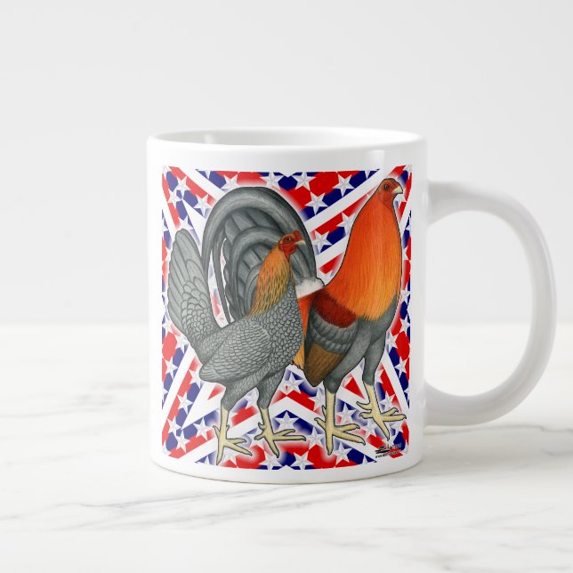 Stjärnor och ränder Gamefowl Jumbo Mugg (Höger)
