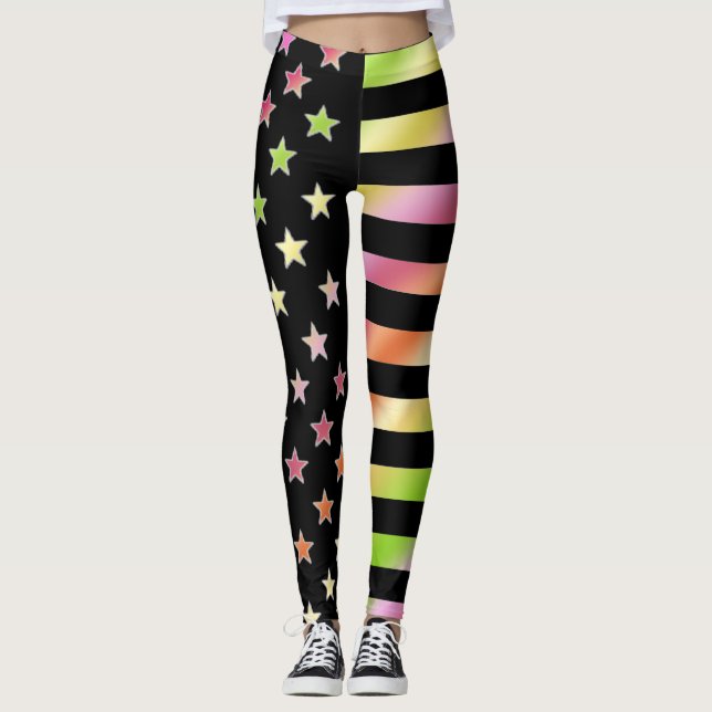 Stjärnor Och Ränder Leggings (Framsida)