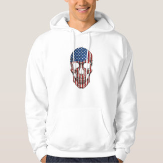 Stjärnor och ränder Skalle Hoodie