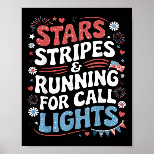 Stjärnor Och Ränder Springande För Varningsljus 4: Poster