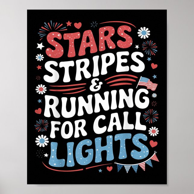Stjärnor Och Ränder Springande För Varningsljus 4: Poster (Framsidan)