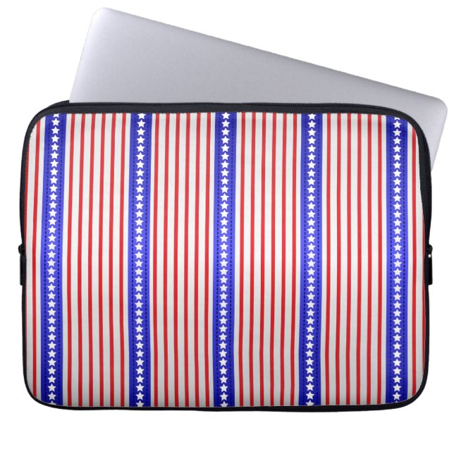 Stjärnor och randigt laptop fodral (Framsidan)