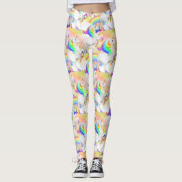 Stjärnor och regnbåge Enhörningsprinsessa av skoge Leggings