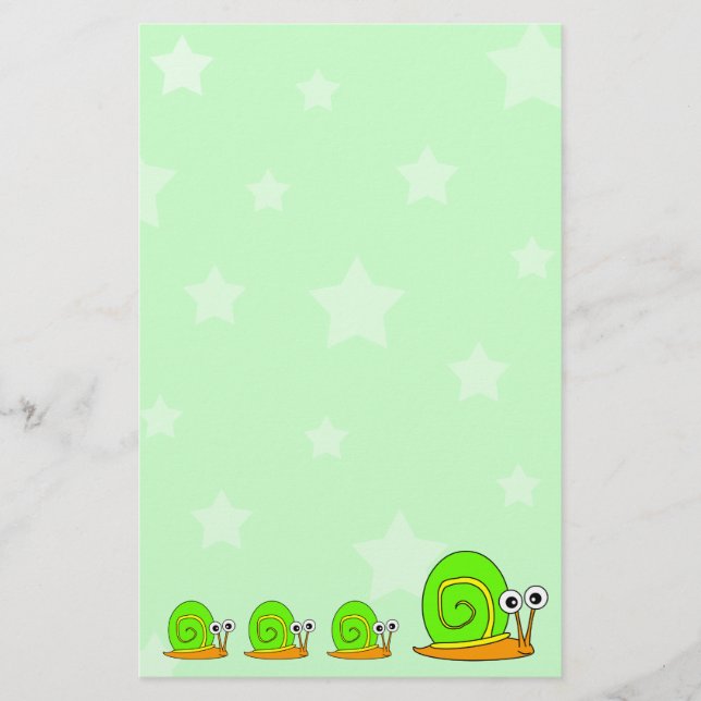 Stjärnor och Snigel Stationery Brevpapper (Framsida)