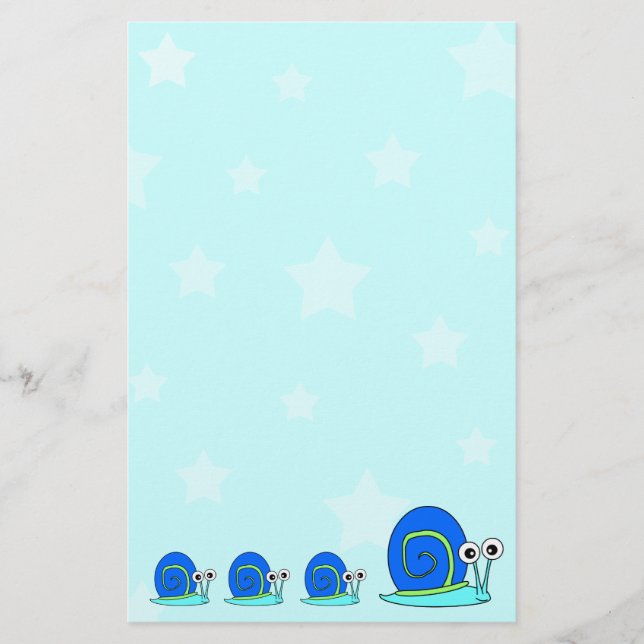 Stjärnor och Snigel Stationery Brevpapper (Framsida)