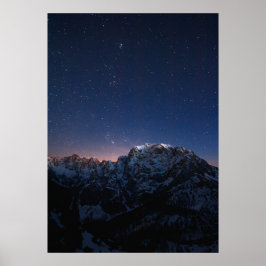 Stjärnor och snöiga berg poster