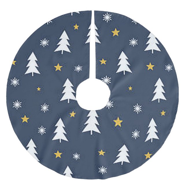 Stjärnor och Träd-jul Julgransmatta Borstad Polyester (Framsidan)