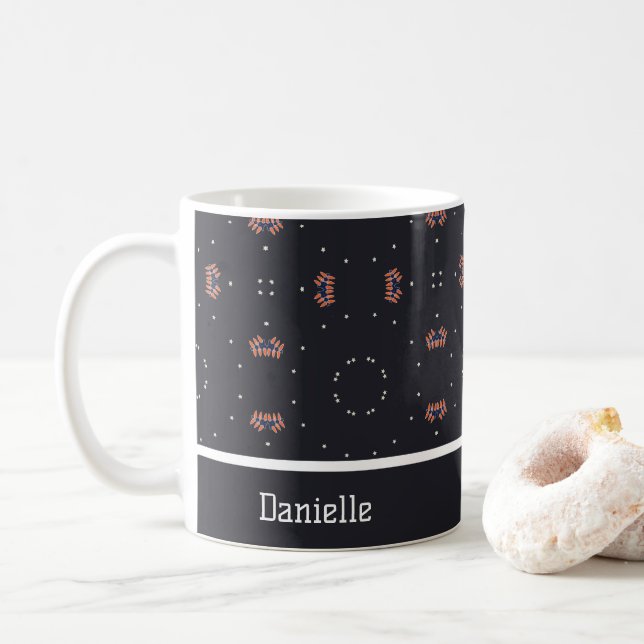 Stjärnor Och Unikt Rymdskeppsmönster Kaffemugg (Med munk)