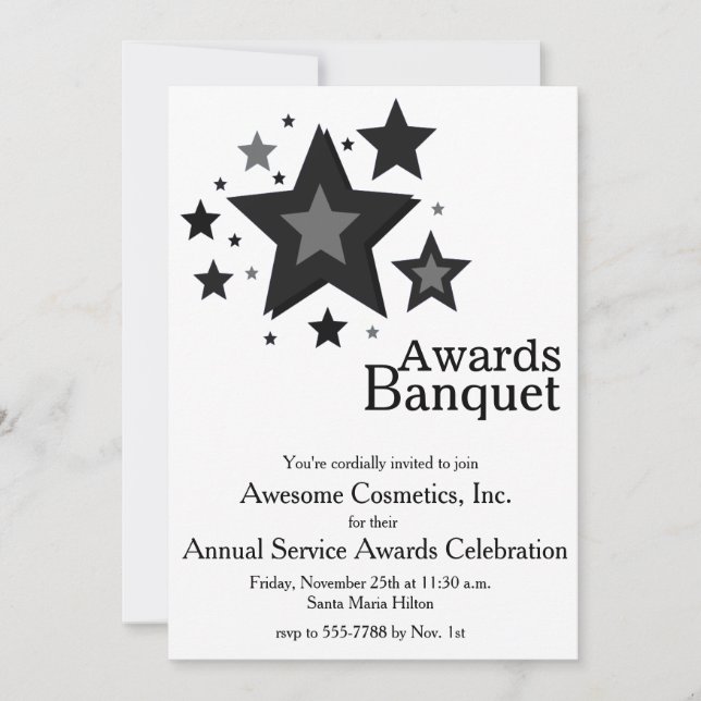 Stjärnor om White Business Event Party Inbjudan (Framsida)