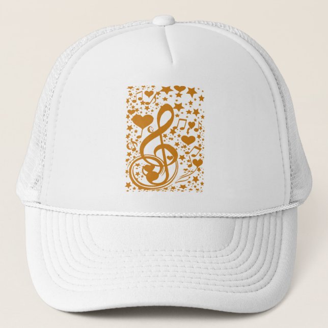 Stjärnor, öron och Musik noter,Guld_ Keps (Framsida)