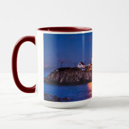 Stjärnor över Nubble Lighthouse i Maine Mugg