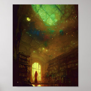 Stjärnor på biblioteks tak poster