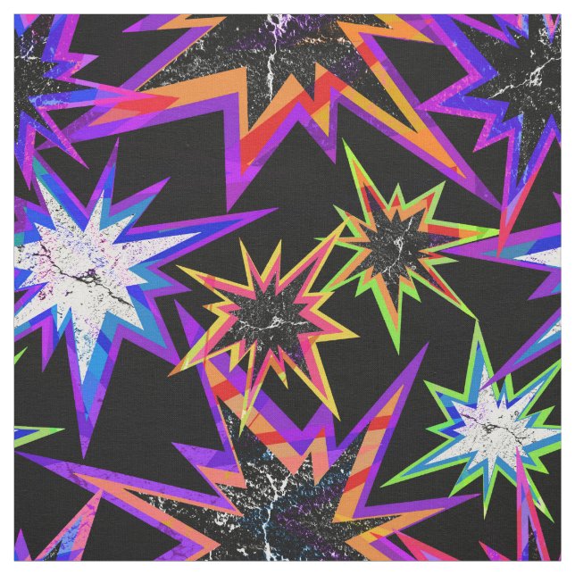 Stjärnor på svart. tyg (Provkarta)