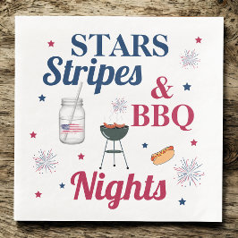 Stjärnor, Rand och BBQ Nights - Patriotic Party Pappersservett