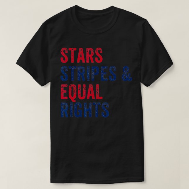 Stjärnor Rand och jämlika Höger 4 juli Kvinnor T Shirt (Design framsida)