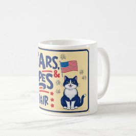 Stjärnor, Rand och katt Hair - lustig katt Mugg