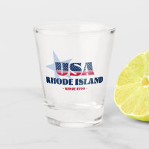 Stjärnor, Rand och Rhode island 1790 Shot glass