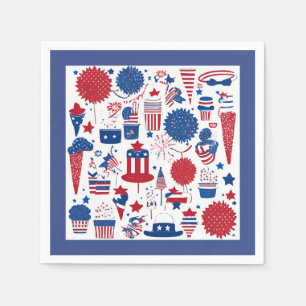 Stjärnor, Rand och shenanigans - Patriotisk Papper Pappersservett