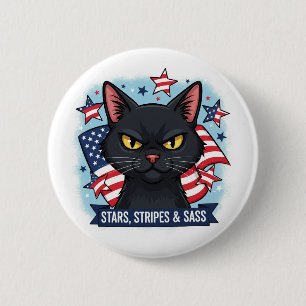 Stjärnor, Rand och sot - knapp för patriotisk katt
