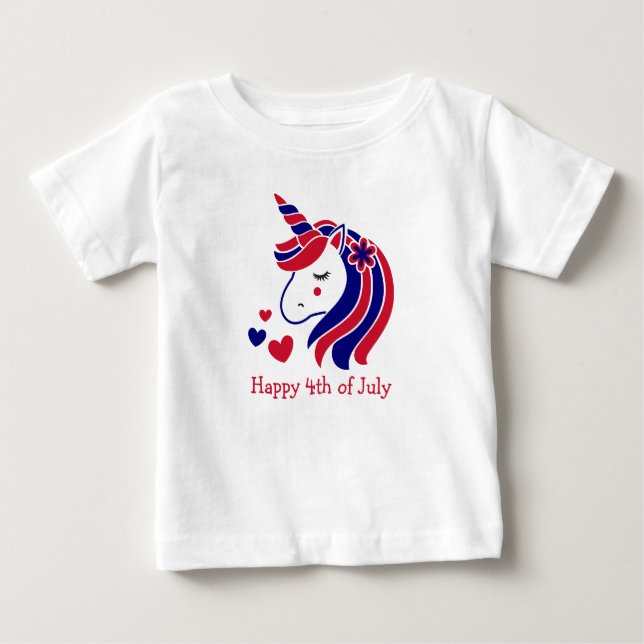 Stjärnor, Rand och Unicorn Magic T Shirt (Framsida)