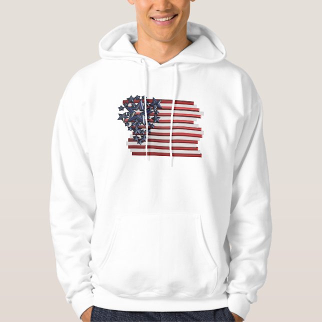 Stjärnor randar för 4th hoodie (Framsida)