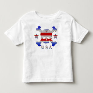 Stjärnor, randar & hjärtaskalle patriotiska USA T-shirt