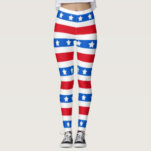 Stjärnor & randar rött vitt blått leggings