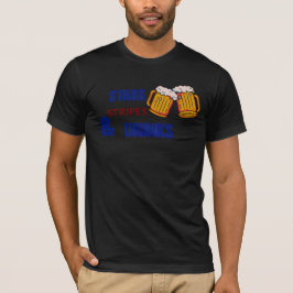 Stjärnor Ränder & Drinkar Roligt Patriotiskt 4:e J T Shirt