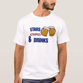 Stjärnor Ränder & Drinkar Roligt Patriotiskt 4:e J T Shirt