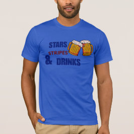 Stjärnor Ränder & Drinkar Roligt Patriotiskt 4:e J T Shirt