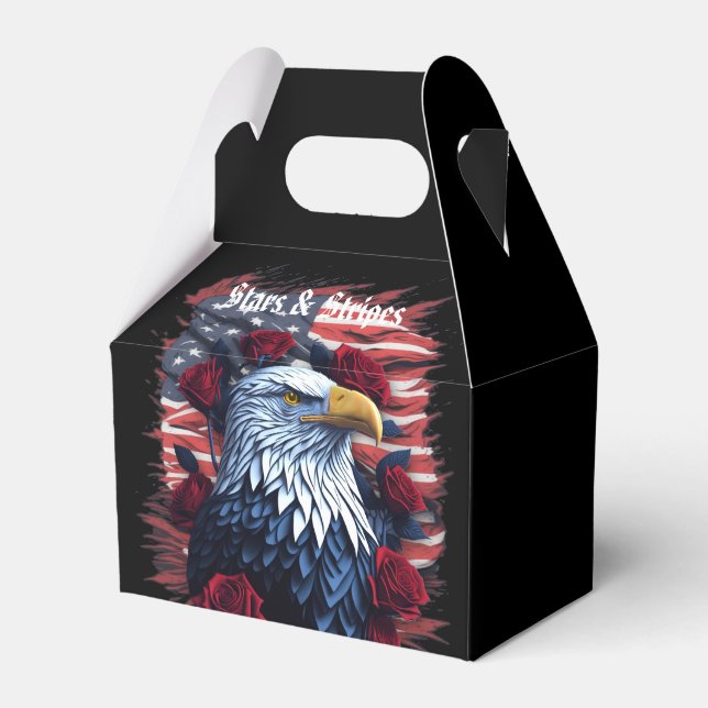 Stjärnor & Ränder Frihetsrosor Örn Amerikansk Flag Presentaskar (Framsidan Sidan)