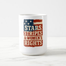 Stjärnor, ränder & kvinnors rättigheter slitna fla kaffemugg