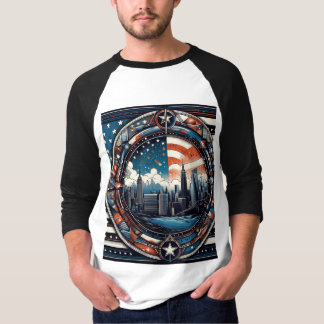 "Stjärnor, Ränder och Stil: Trendig Amerikanskinsp T Shirt