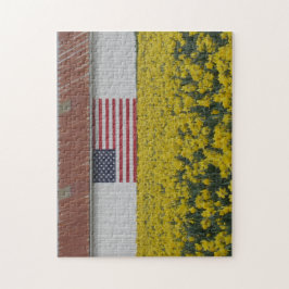 Stjärnor, ränder och vårblommor Pussel