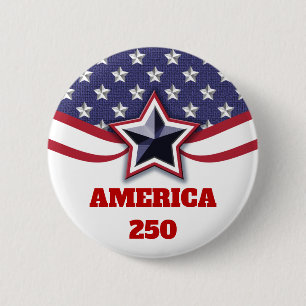 Stjärnor Ränder Patriotiska Amerika 250 Design Knapp