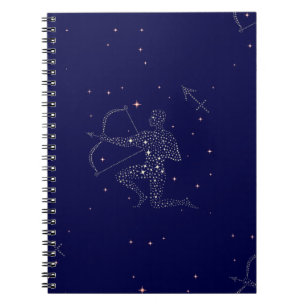 stjärnor sagittarius anteckningsbok med spiral