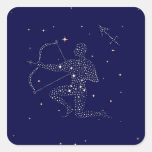 stjärnor sagittarius fyrkantigt klistermärke