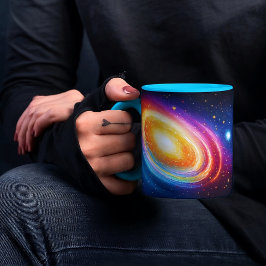 stjärnor snyggt galaxy trendig coola färgstark fan mugg