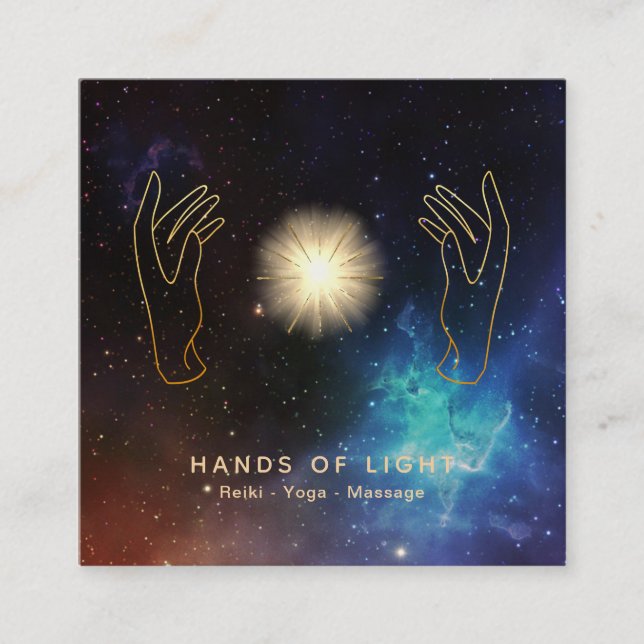 *~*stjärnor som läker kosmisk energi för fyrkantigt visitkort (Framsida)