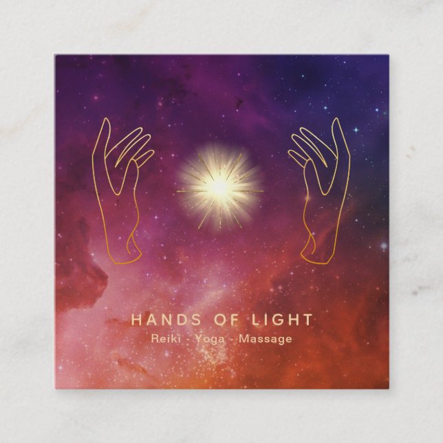 *~*stjärnor som läker kosmiskt ljus för fyrkantigt visitkort (Framsida)