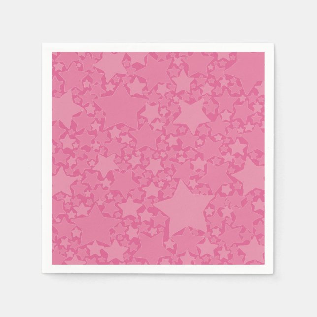 Stjärnor, stjärnor, stjärnor - Rosa Pappersservett (Framsidan)