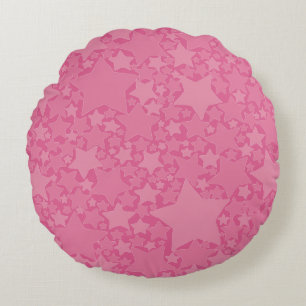Stjärnor, stjärnor, stjärnor - Rosa Rund Kudde