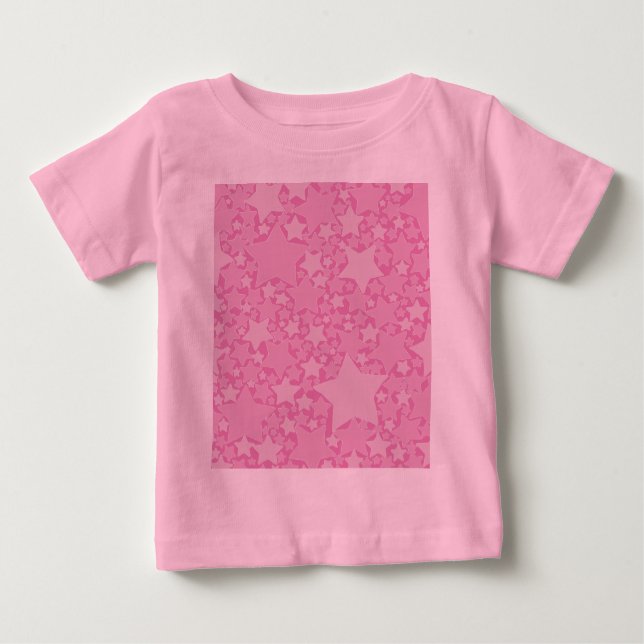 Stjärnor, stjärnor, stjärnor - Rosa T Shirt (Framsida)