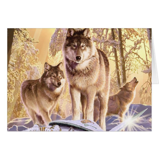 "Stjärnor under snö ", Hälsningskort (Framsidan Horizontal)