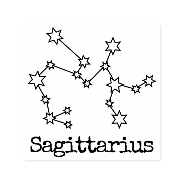 Stjärnor Zodiak Celest Horoskop Skytten Självfärgande Stämpel (Design)