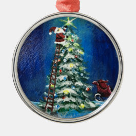 Stjärnorna går överst julgransprydnad metall